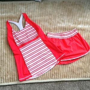 GUC HTF Lululemon Back on Track skort Sz 6 and matching Lululemon top